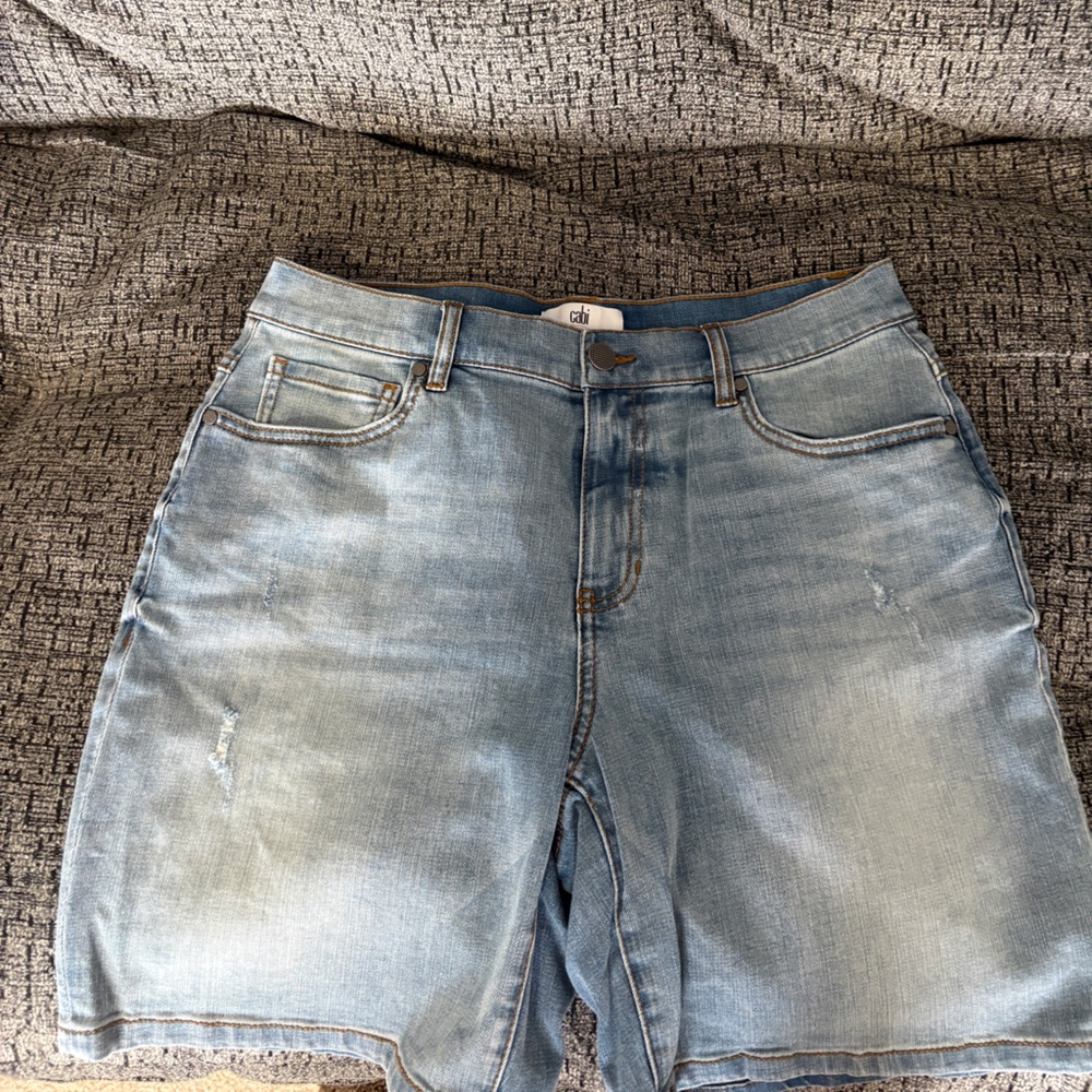 CAbi Blue Jean Shorts Distressed Cut-Off Style